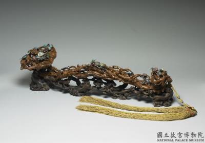 图片[2]-Root scepter inlaid with precious materials, Qianlong reign (1736-1795), Qing dynasty-China Archive